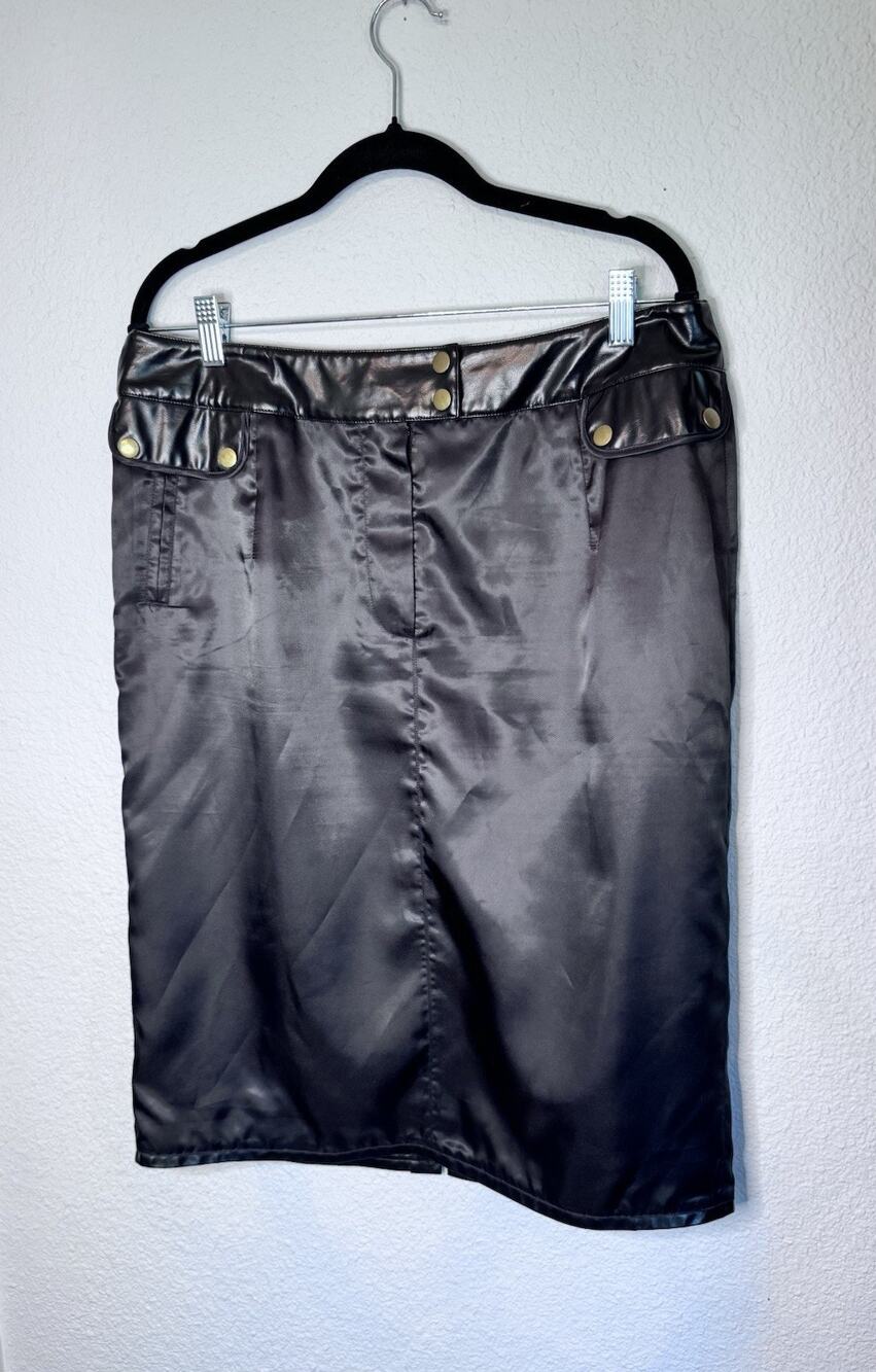 J Peterman Women’s SZ 14 Pencil Skirt Knee Length Black Classic designer